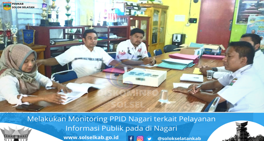 Dinas Kominfo Melakukan Monitoring PPID Nagari terkait Pelayanan Informasi Publik di Nagari