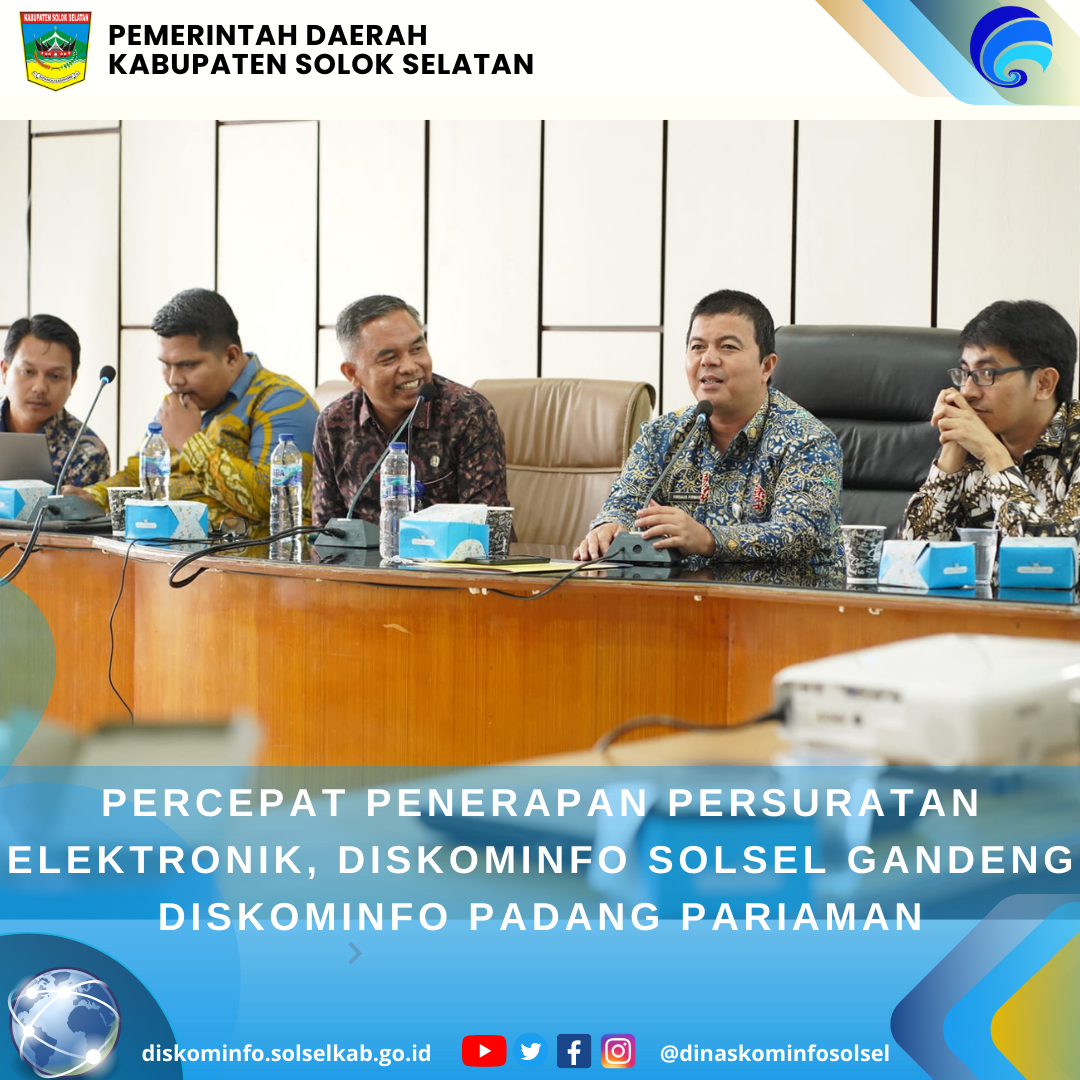 Percepat Penerapan Persuratan Elektronik, Diskominfo Solsel Gandeng Diskominfo Padang Pariaman