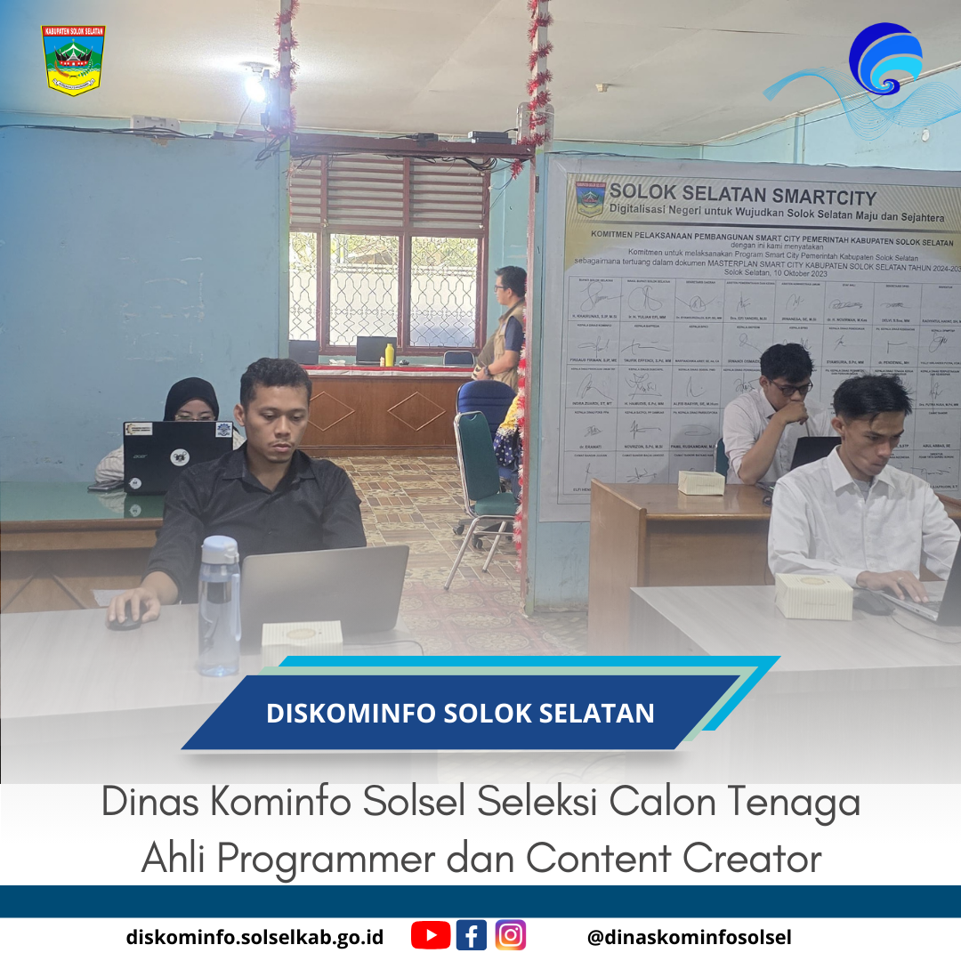 Dinas Kominfo Solsel Seleksi Calon Tenaga Ahli Programmer dan Content Creator