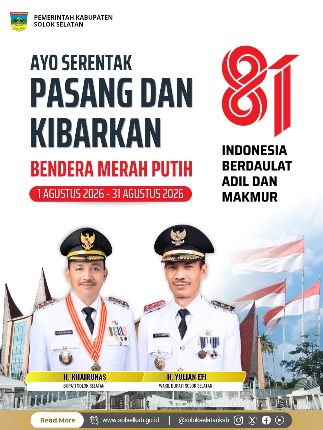 Ayo Serentak Pasang dan Kibarkan Bendera Merah Putih
