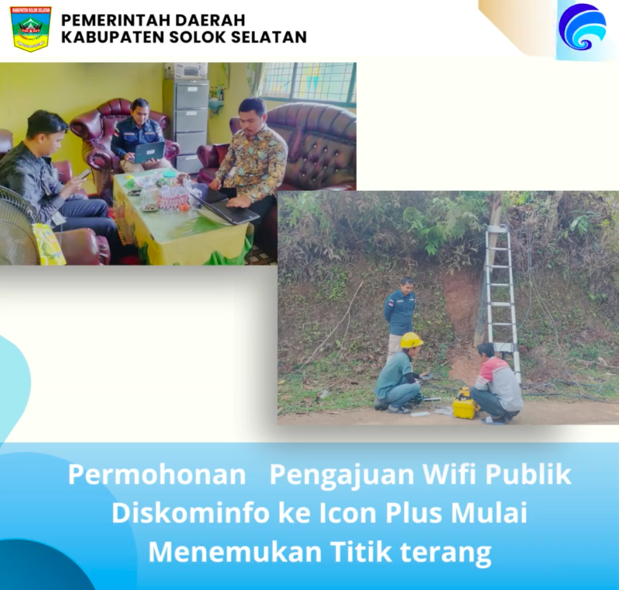 Pada kamis 7 september 2023 tim teknis Icon Plus melakukan penyambungan kabel untuk wifi publik yang diajukan Dinas kominfo