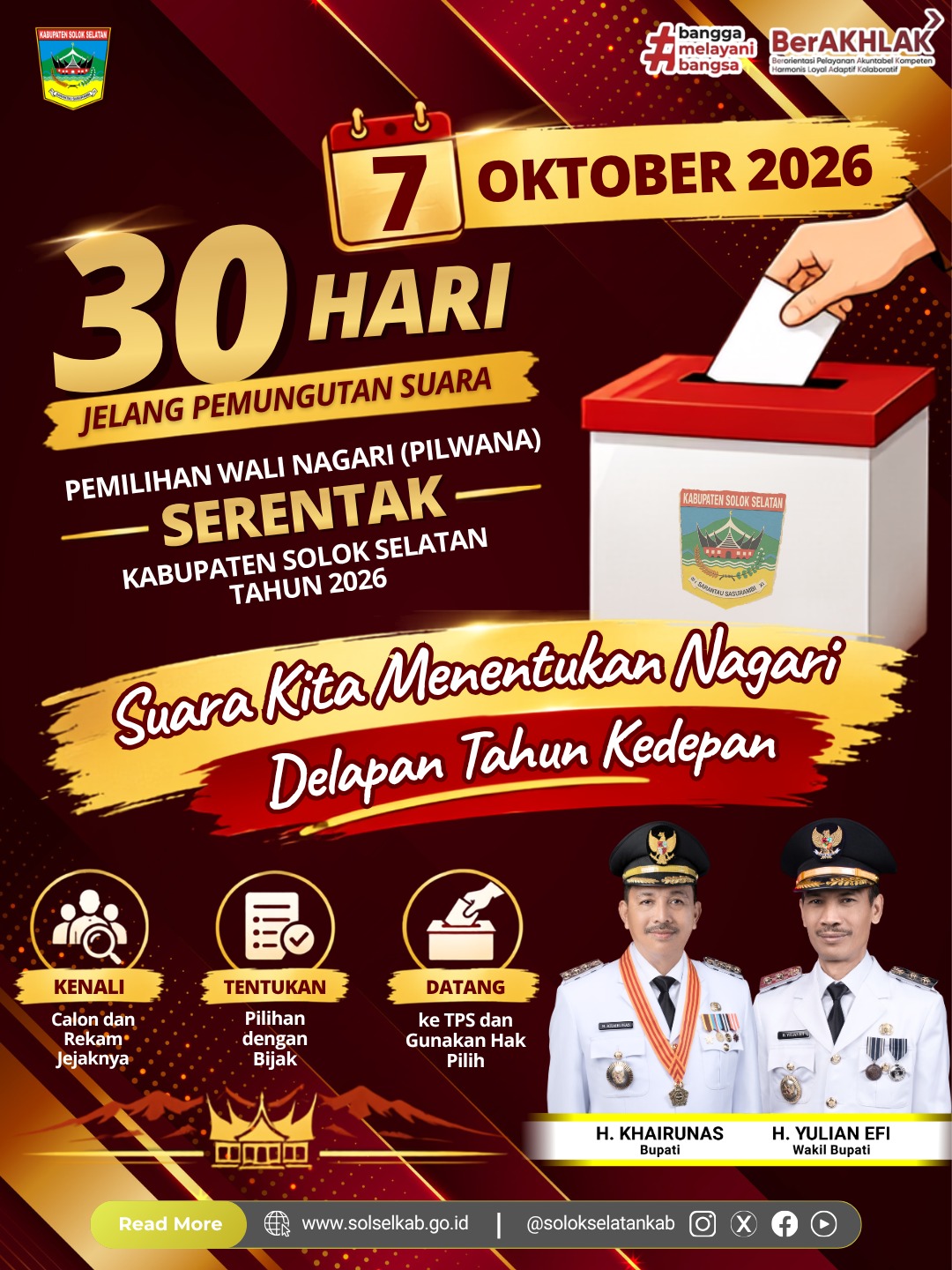 30 hari lagi menuju pemungutan Suara Pemilihan Wali Nagari (Pilwana) Serentak Kabupaten Solok Selatan