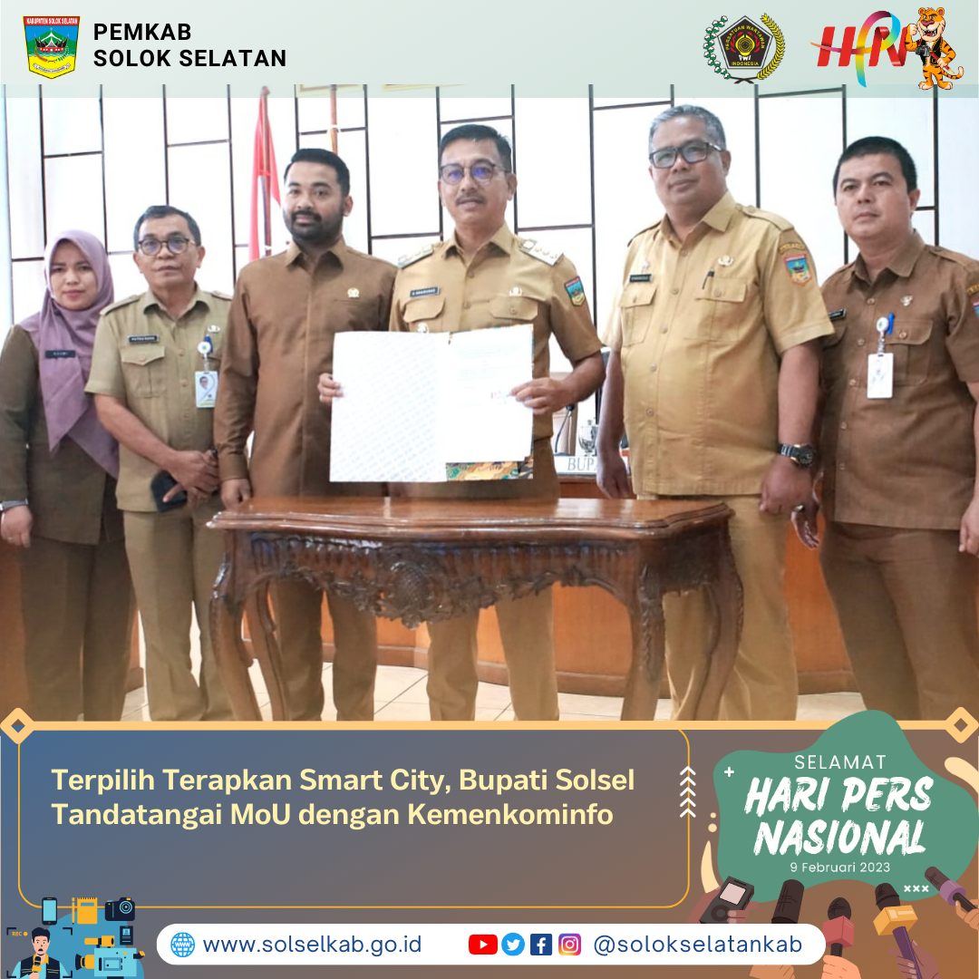 Terpilih Terapkan Smart City, Bupati Solsel Tandatangai MoU dengan Kemenkominfo