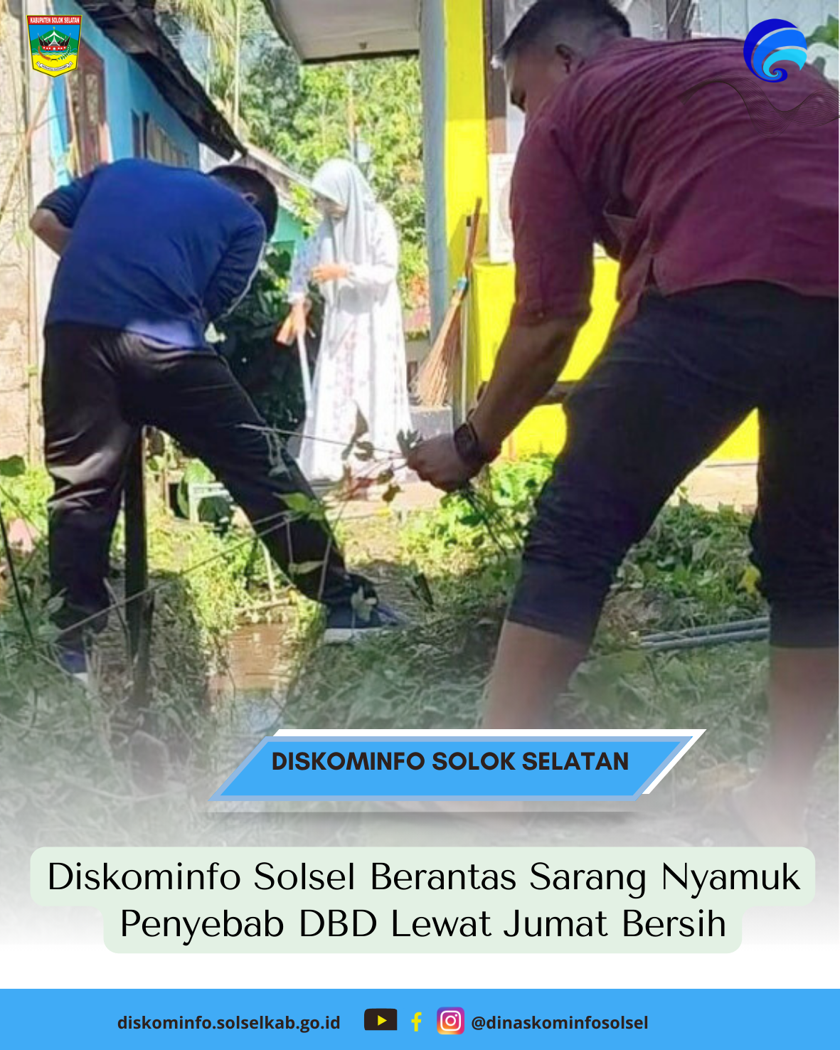 Diskominfo Solsel Berantas Sarang Nyamuk Penyebab DBD Lewat Jumat Bersih