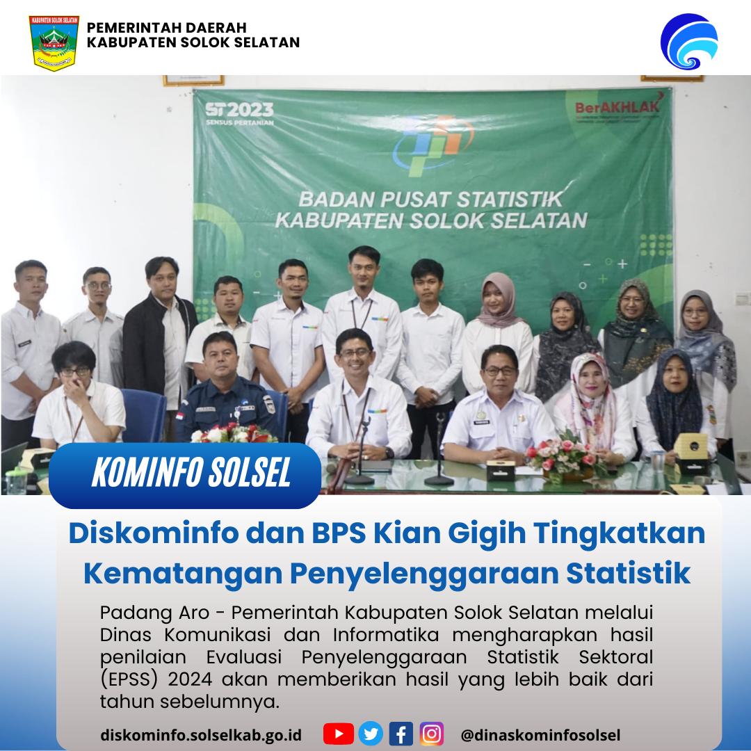 Diskominfo dan BPS Kian Gigih Tingkatkan Kematangan Penyelenggaraan Statistik