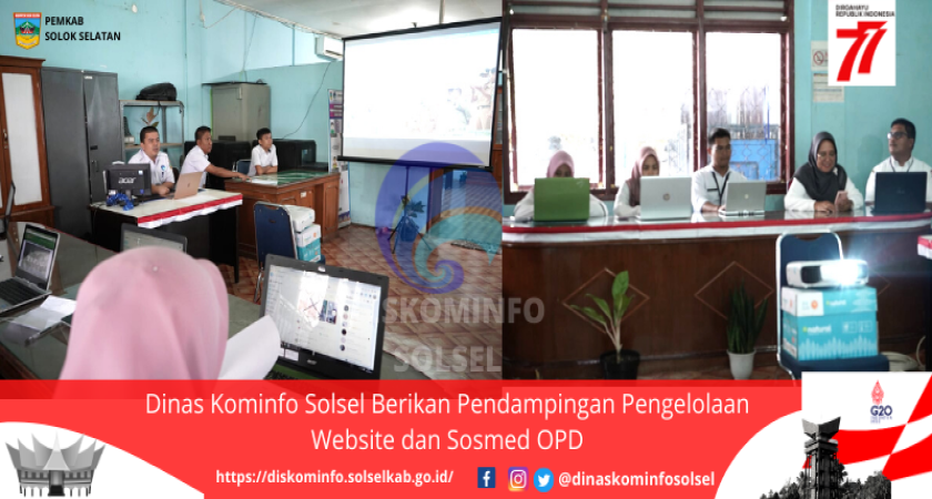 Dinas Kominfo Solsel Berikan Pendampingan Pengelolaan Website dan Sosmed OPD