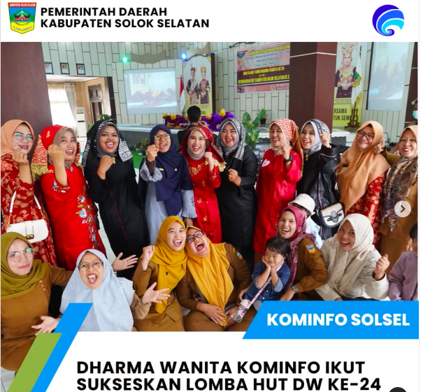 Dharma Wanita Kominfo Ikut Suskseskan Lomba HUT Dharma Wanita Ke-24  Bertempat di aula Kantor Bupati Kabupaten Solok Selatan