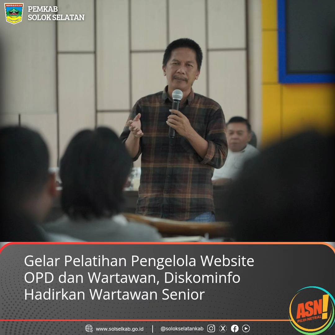 Gelar Pelatihan Pengelola Website OPD dan Wartawan, Diskominfo Hadirkan Wartawan Senior