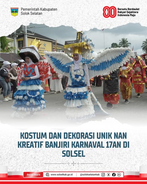 Kostum dan Dekorasi Unik Nan Kreatif Banjiri Karnaval 17an di Solsel