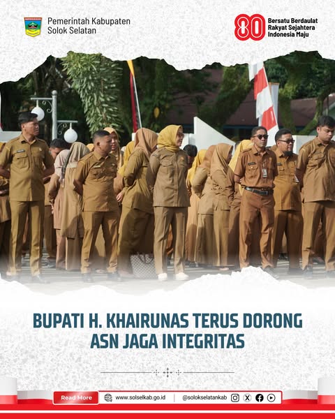 Bupati H. Khairunas Terus Dorong ASN Jaga Integritas