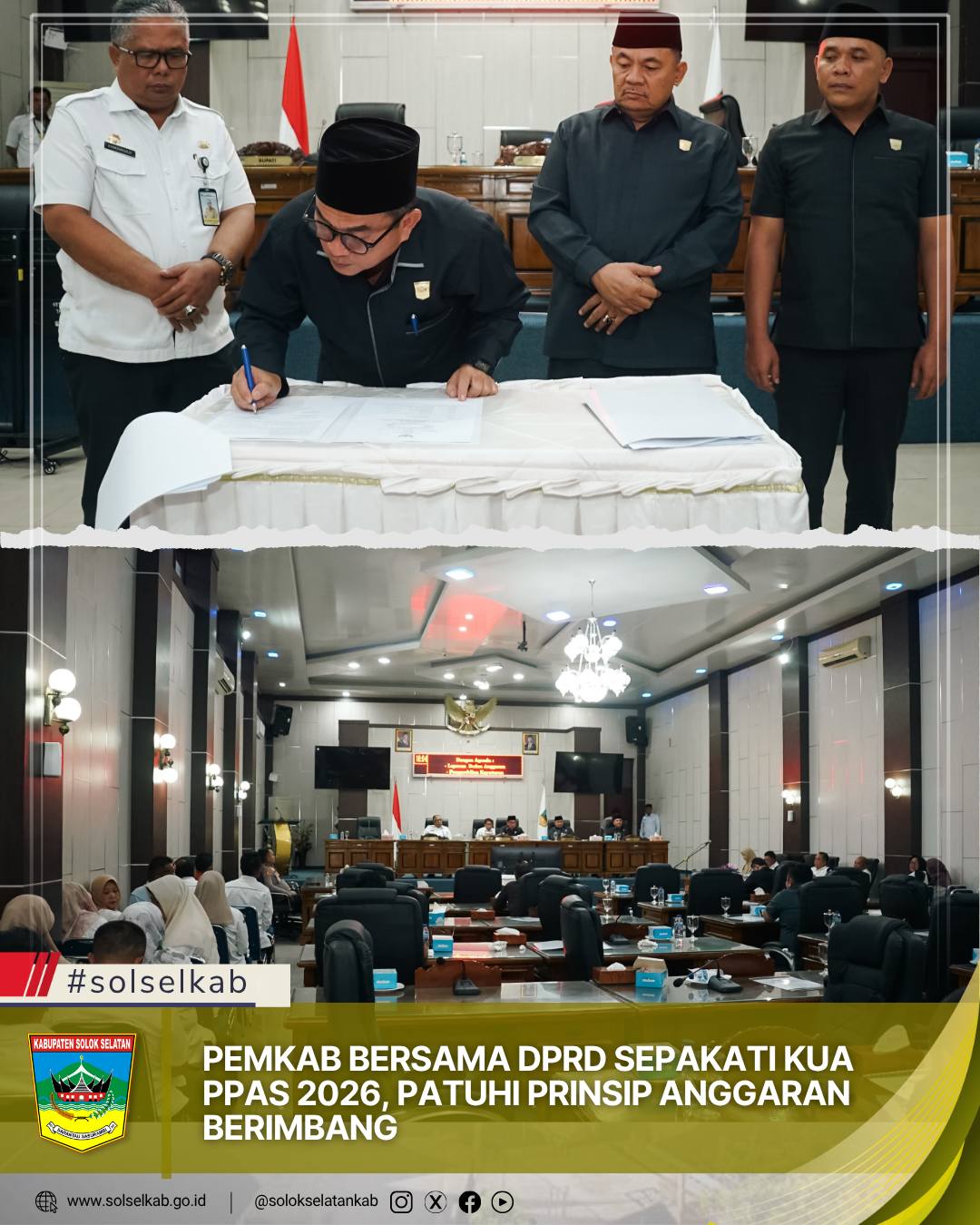 Pemkab Bersama DPRD Sepakati KUA PPAS 2026, Patuhi Prinsip Anggaran Berimbang.