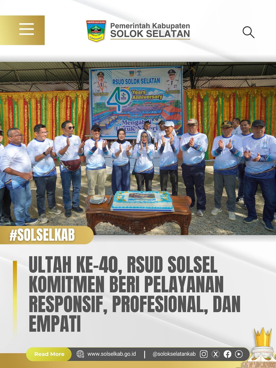 Ultah ke-40, RSUD Solsel Komitmen Beri Pelayanan Responsif, Profesional, dan Empati