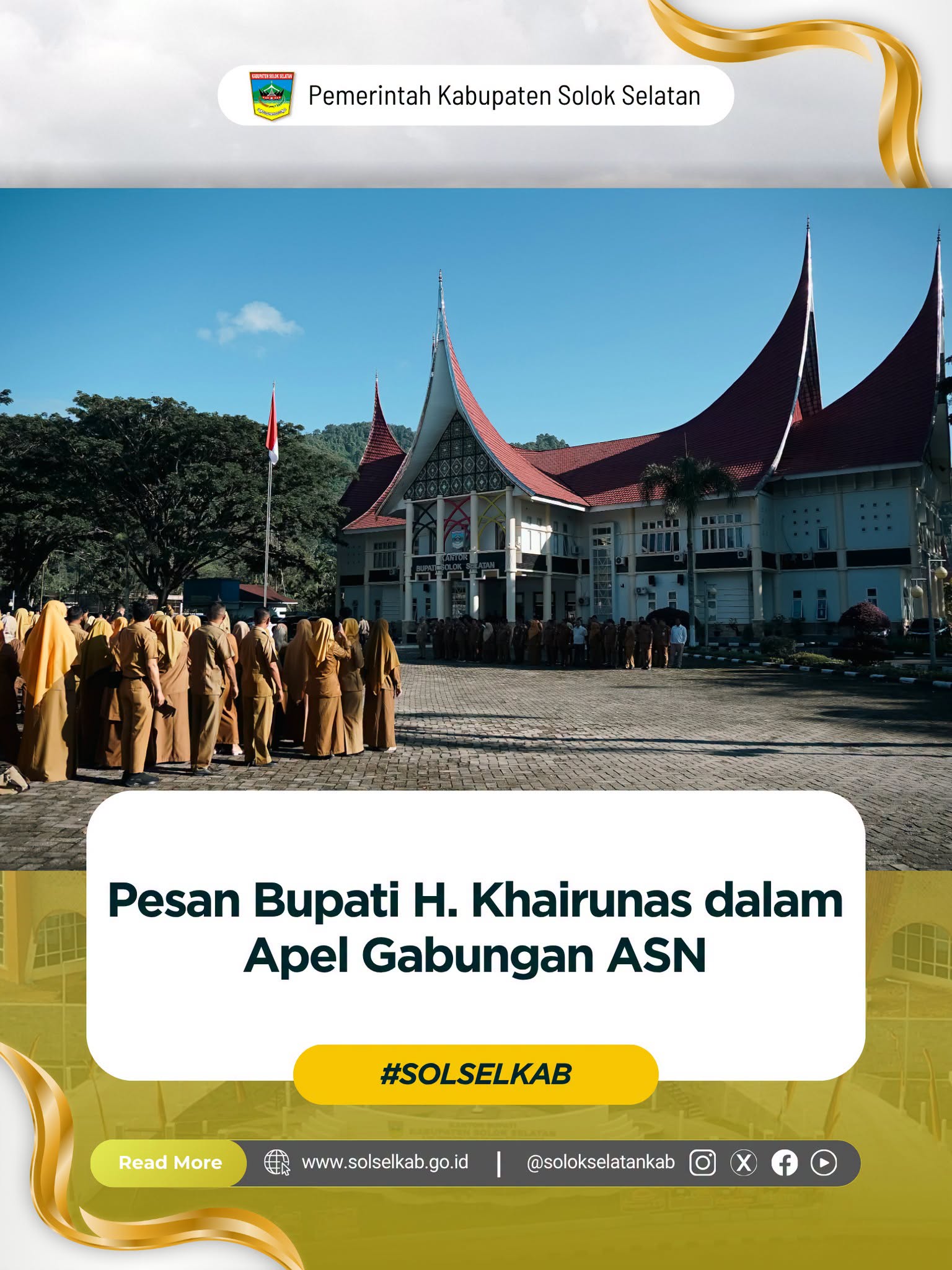 Pesan Bupati H. Khairunas dalam Apel Gabungan ASN