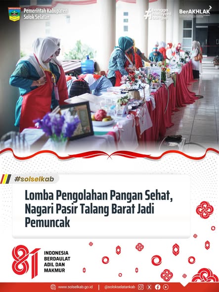 Lomba Pengolahan Pangan Sehat, Nagari Pasir Talang Barat Jadi Pemuncak