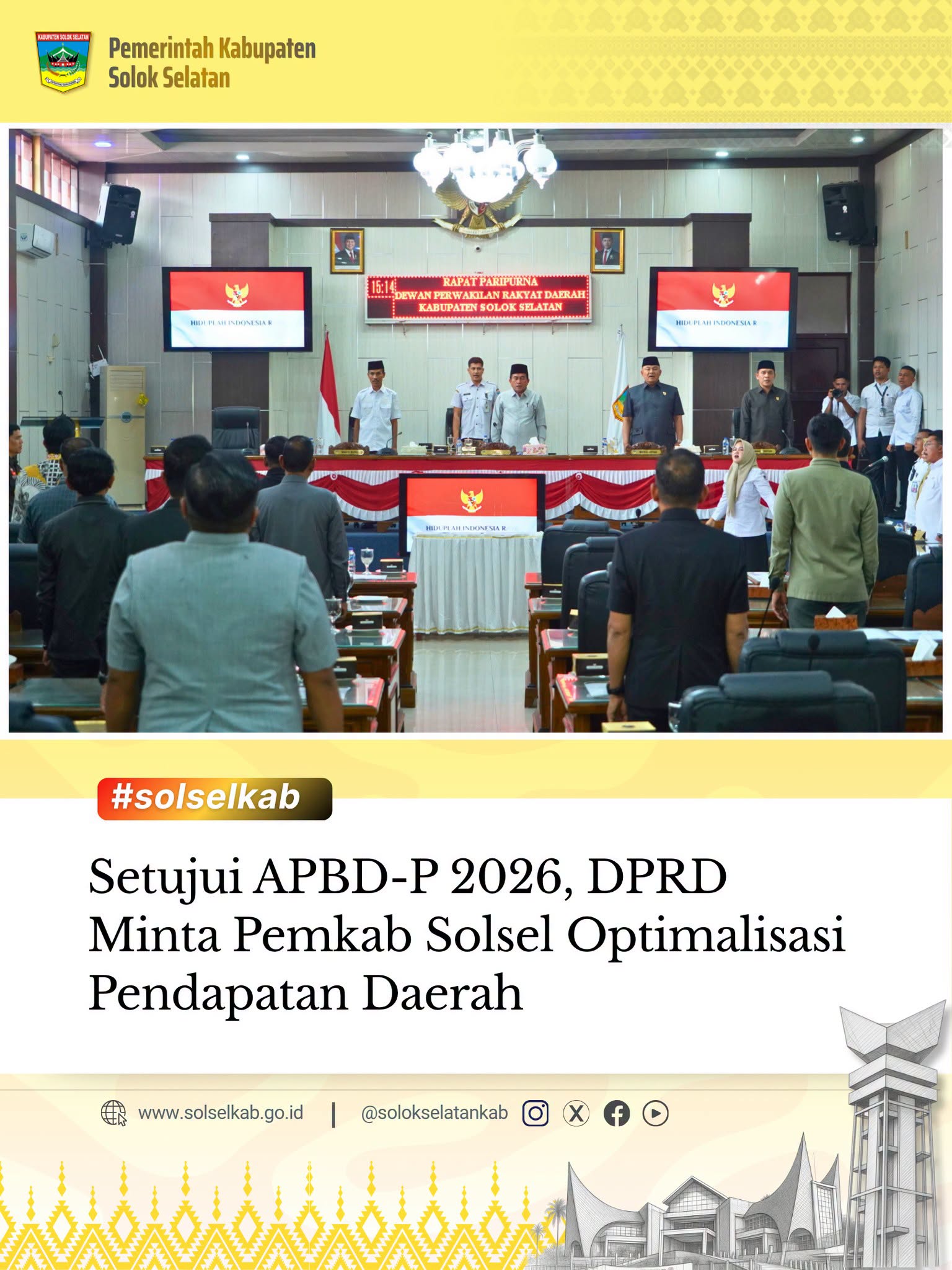 Setujui APBD-P 2026, DPRD Minta Pemkab Solsel Optimalisasi Pendapatan Daerah
